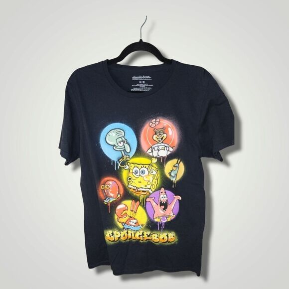 Nickelodeon Spongebob SquarePants Mens T Shirt Size Medium Black - Picture 1 of 5